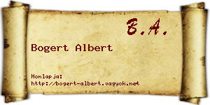 Bogert Albert névjegykártya